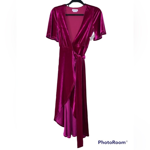 Lovers + Friends Brene Pink Velvet Revolve Dress XSmall - Picture 2 of 5